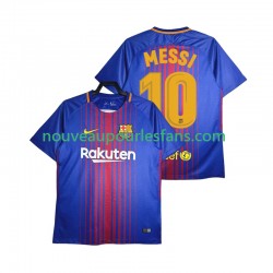 Maillot FC Barcelone Lionel Messi 10 2017-2018 Rétro Homme Tenue Domicile Manche Courte