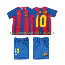 Maillot FC Barcelone RONALDINHO 10 2004 Rétro Enfant Tenue Domicile Manche Courte