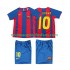 Maillot FC Barcelone RONALDINHO 10 2004 Rétro Enfant Tenue Domicile Manche Courte