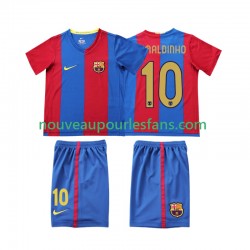 Maillot FC Barcelone RONALDINHO 10 2007 Rétro Enfant Tenue Domicile 2006 Manche Courte