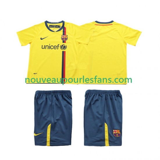 Maillot FC Barcelone 2009 Rétro Enfant Tenue Extérieur 2008 Manche Courte