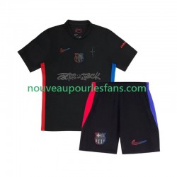 Maillot FC Barcelone TRAVIS SCOTT Enfant Tenue Extérieur 2024-2025 Manche Courte