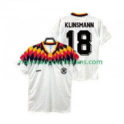 Maillot Allemagne KLINSMANN 18 Rétro Homme Tenue Domicile 1994 Manche Courte