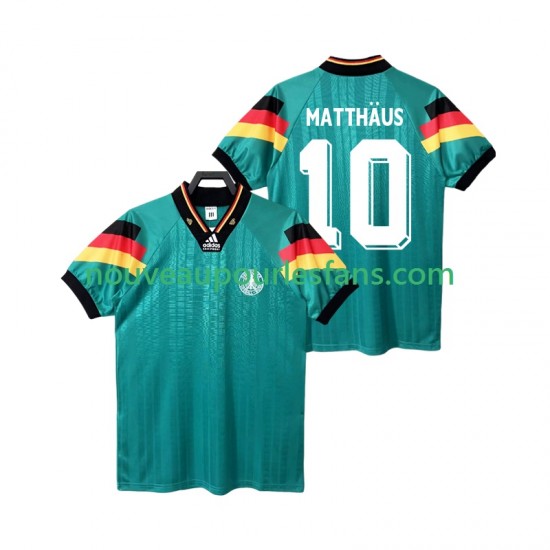 Maillot Allemagne MATTHAUS 10 1992 Rétro Homme Tenue Extérieur Manche Courte
