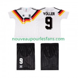 Maillot Allemagne VOLLER 9 1990 Rétro Enfant Tenue Domicile Manche Courte