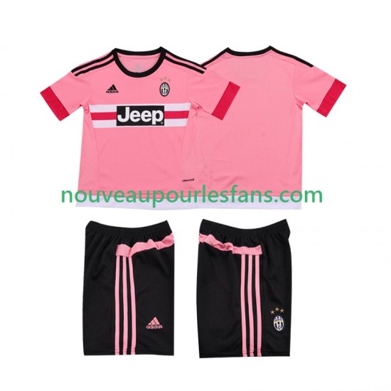 Maillot Juventus 2015 2016 Rétro Enfant Tenue Extérieur Manche Courte