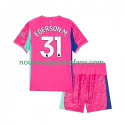 Maillot Manchester City Ederson Moraes 31 Gardien Enfant Tenue Extérieur 2025-2026 Manche Courte