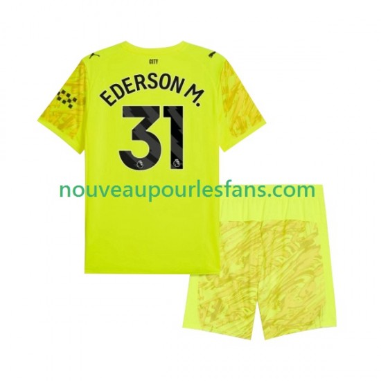 Maillot Manchester City Ederson Moraes 31 Gardien Enfant Tenue 3ème 2025-2026 Manche Courte