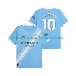 Maillot Manchester City Jack Grealish 10 Homme Tenue Domicile 2025-2026 Manche Courte