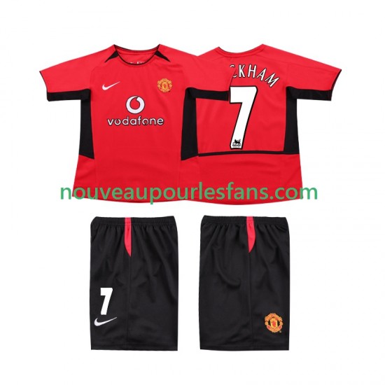Maillot Manchester United BECKHAM 7 2004 Rétro Enfant Tenue Domicile 2002 Manche Courte