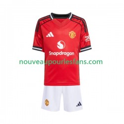 Maillot Manchester United Enfant Tenue Domicile 2025-2026 Manche Courte