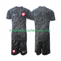 Maillot Pologne Gardien Enfant Tenue Extérieur 2024 Manche Courte
