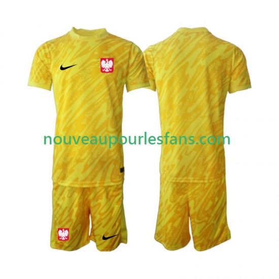 Maillot Pologne Gardien Enfant Tenue Domicile 2024 Manche Courte
