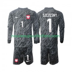 Maillot Pologne Szczesny 1 Gardien Enfant Tenue Extérieur 2024 Manche Longue