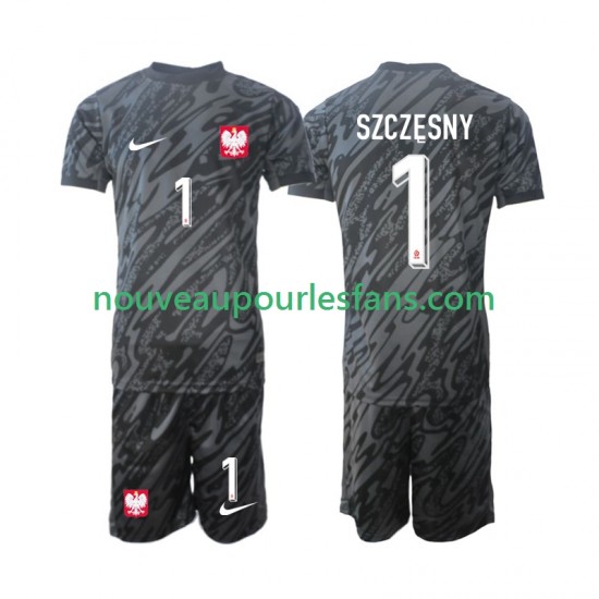 Maillot Pologne Szczesny 1 Gardien Enfant Tenue Extérieur 2024 Manche Courte