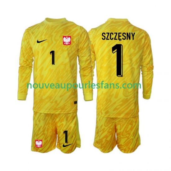 Maillot Pologne Szczesny 1 Gardien Enfant Tenue Domicile 2024 Manche Longue