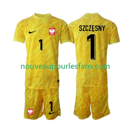 Maillot Pologne Szczesny 1 Gardien Enfant Tenue Domicile 2024 Manche Courte