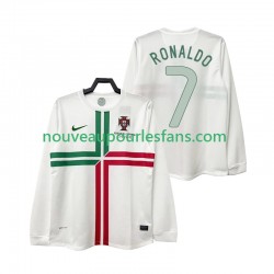 Maillot Portugal Cristiano Ronaldo 7 2012 Rétro Homme Tenue Extérieur Manche Longue
