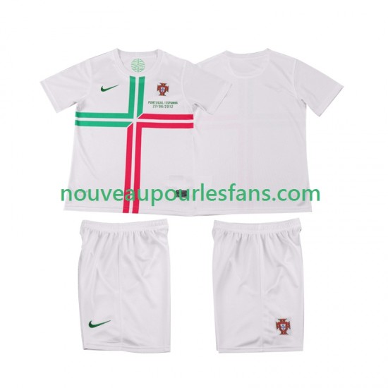 Maillot Portugal 2012 Rétro Enfant Tenue Extérieur Manche Courte