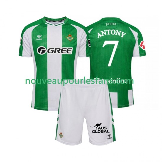 Maillot Real Betis Antony 7 Enfant Tenue Domicile 2025-2026 Manche Courte