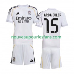 Maillot Real Madrid Arda Guler 15 Enfant Tenue Domicile 2025-2026 Manche Courte