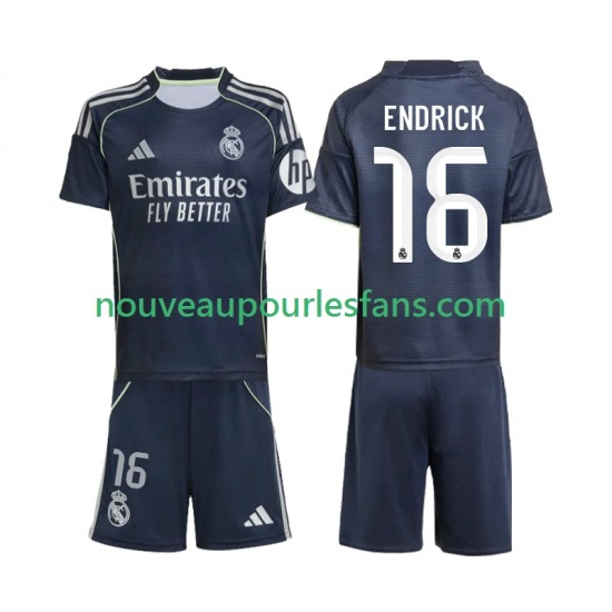 Maillot Real Madrid Endrick 16 Enfant Tenue Extérieur 2025-2026 Manche Courte