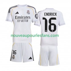 Maillot Real Madrid Endrick 16 Enfant Tenue Domicile 2025-2026 Manche Courte
