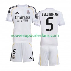 Maillot Real Madrid Jude Bellingham 5 Enfant Tenue Domicile 2025-2026 Manche Courte