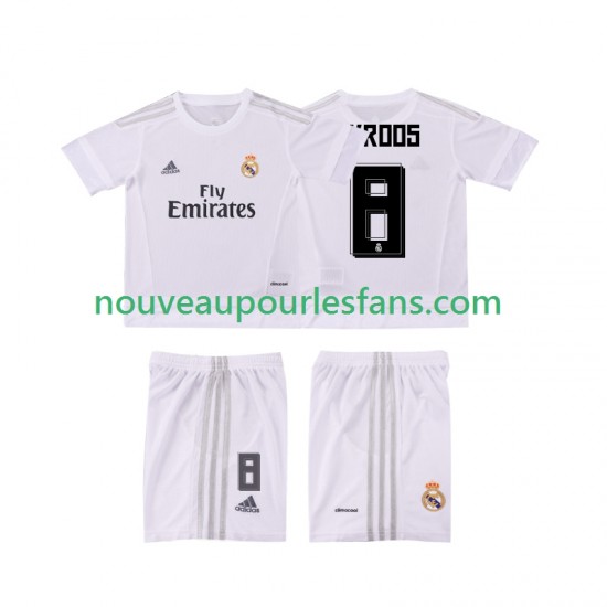 Maillot Real Madrid KROOS 8 2015 2016 Rétro Enfant Tenue Domicile Manche Courte