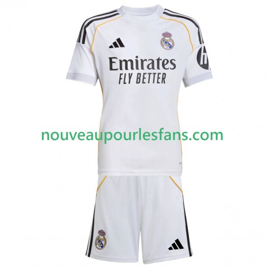 Maillot Real Madrid Enfant Tenue Domicile 2025-2026 Manche Courte