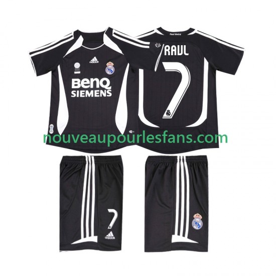 Maillot Real Madrid RAUL 7 2007 Rétro Enfant Tenue Extérieur 2006 Manche Courte