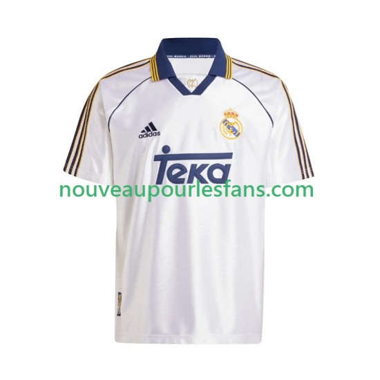 Maillot Real Madrid -2000 Rétro Homme Tenue Domicile 1999 Manche Courte
