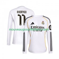 Maillot Real Madrid Rodrygo 11 Homme Tenue Domicile 2025-2026 Manche Longue