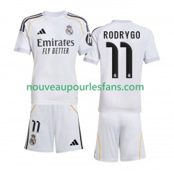 Maillot Real Madrid Rodrygo 11 Enfant Tenue Domicile 2025-2026 Manche Courte