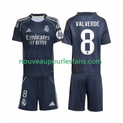 Maillot Real Madrid Valverde 8 Enfant Tenue Extérieur 2025-2026 Manche Courte