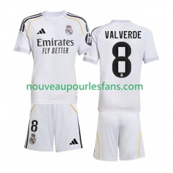 Maillot Real Madrid Valverde 8 Enfant Tenue Domicile 2025-2026 Manche Courte