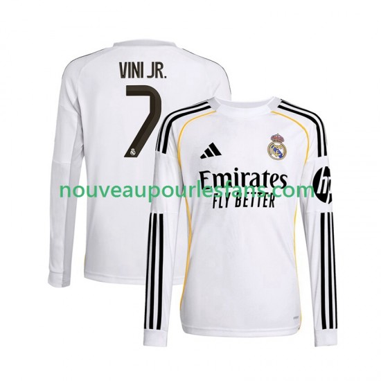 Maillot Real Madrid Vinicius Junior 7 Homme Tenue Domicile 2025-2026 Manche Longue