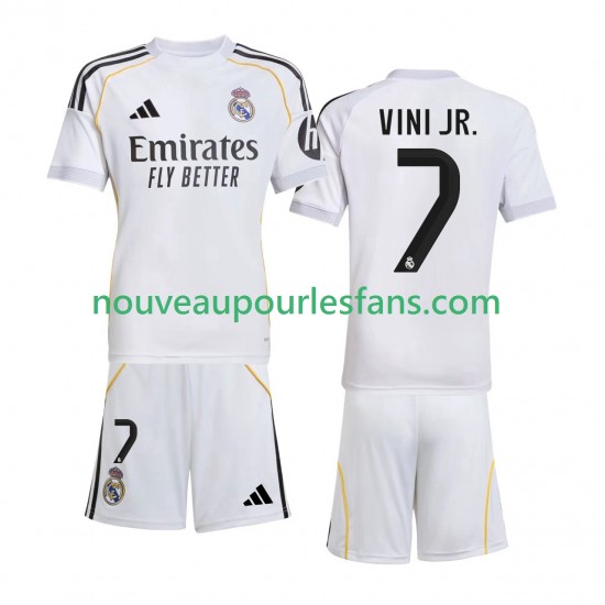 Maillot Real Madrid Vinicius Junior 7 Enfant Tenue Domicile 2025-2026 Manche Courte