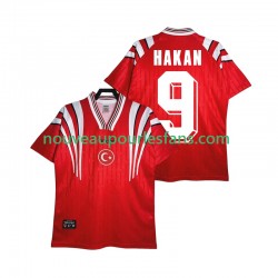 Maillot Turquie HAKAN 9 1996 Rétro Homme Tenue Domicile Manche Courte