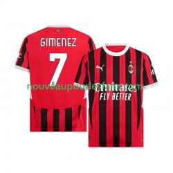Maillot AC Milan Santiago Gimenez 7 Homme Tenue Domicile 2024-2025 Manche Courte