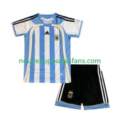 Maillot Argentine Rétro Enfant Tenue Domicile 2006 Manche Courte