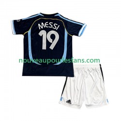 Maillot Argentine Lionel Messi 19 Rétro Enfant Tenue Extérieur 2006 Manche Courte