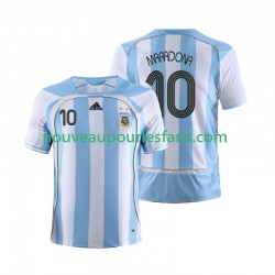 Maillot Argentine Maradona 10 Rétro Homme Tenue Domicile 2006 Manche Courte