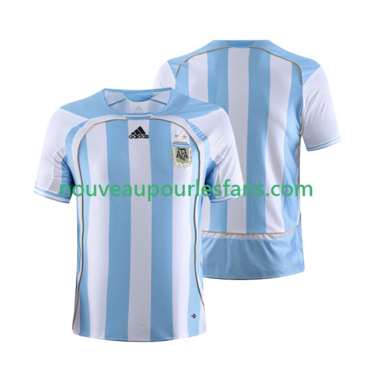 Maillot Argentine Rétro Homme Tenue Domicile 2006 Manche Courte