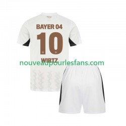 Maillot Bayer 04 Leverkusen Florian Wirtz 10 Enfant Tenue Extérieur 2024-2025 Manche Courte