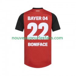 Maillot Bayer 04 Leverkusen Victor Boniface 22 Homme Tenue Domicile 2024-2025 Manche Courte