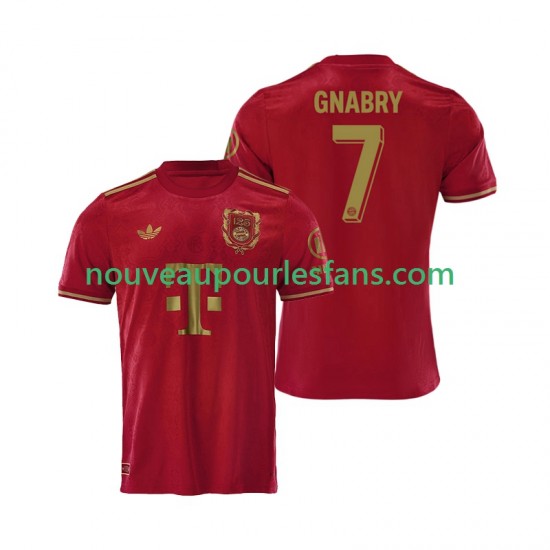 Maillot Bayern Munich 125th Anniversary Serge Gnabry 7 Red Homme Tenue Domicile 2024-2025 Manche Courte