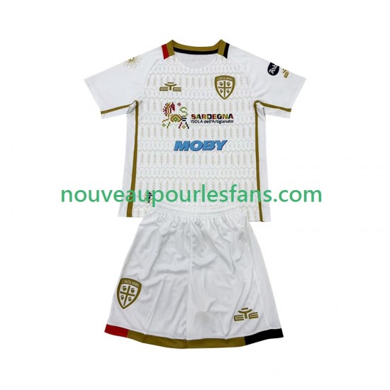 Maillot Cagliari Enfant Tenue Extérieur 2024-2025 Manche Courte