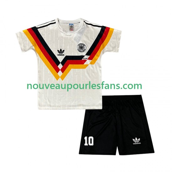Maillot Allemagne Matthaus 10 1990 Rétro Enfant Tenue Domicile Manche Courte