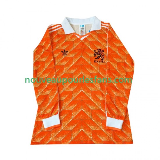 Maillot Pays-Bas Rétro Homme Tenue Domicile 1998 Manche Longue